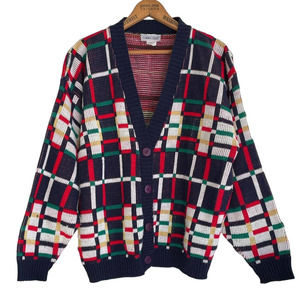 Vintage 80s plaid cardigan by Cabin Creek